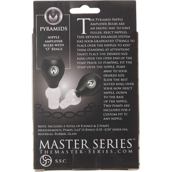 Master Series Nipple Amplifier Enlargement Bulbs With O Rings Master Series Nipple Amplifier Enlargement Bulbs With O Rings
