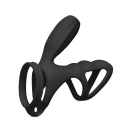 Cockring and Clit Vibrator Black Cockring and Clit Vibrator Black