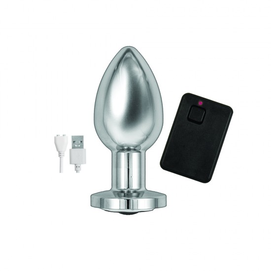 Ass Sation Remote Vibrating Butt Plug Silver Ass Sation Remote Vibrating Butt Plug Silver
