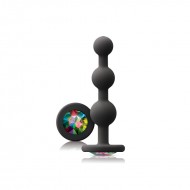 Glams Black Ripple Anal Plug Rainbow Gem Glams Black Ripple Anal Plug Rainbow Gem