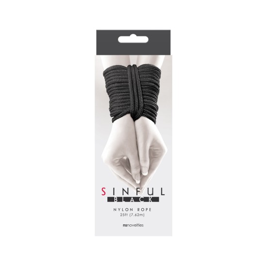 Sinful 25 Foot Nylon Rope Black Sinful 25 Foot Nylon Rope Black