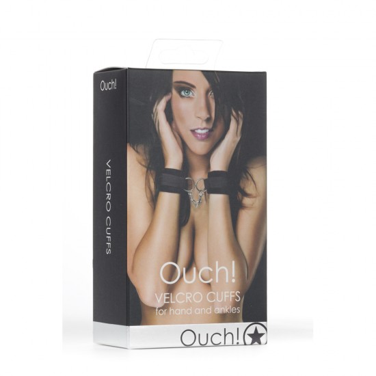 Ouch Velcro Black Cuffs For Hands And Ankles Ouch Velcro Black Cuffs For Hands And Ankles