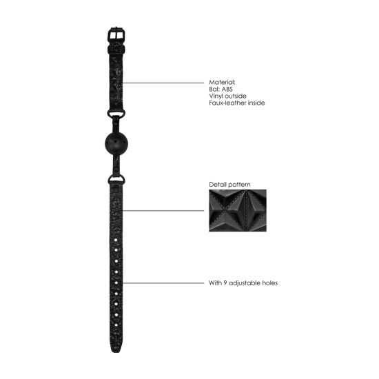 Ouch Breathable Luxury Black Ball Gag Ouch Breathable Luxury Black Ball Gag