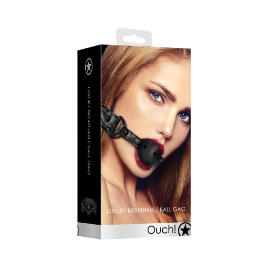 Ouch Breathable Luxury Black Ball Gag Ouch Breathable Luxury Black Ball Gag