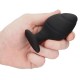 Ouch Silicone Swirled Butt Plug Set Black Ouch Silicone Swirled Butt Plug Set Black