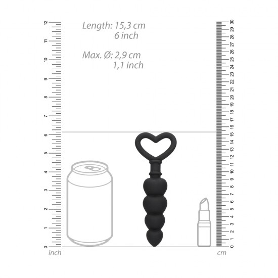 Ouch Silicone Anal Love Beads Black Ouch Silicone Anal Love Beads Black