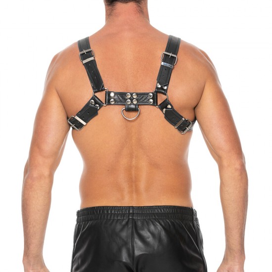 Ouch Chest Bulldog Harness Black Large to Xlarge Ouch Chest Bulldog Harness Black Large to Xlarge