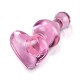 Icicles No.75 Pink Heart Glass Butt Plug Icicles No.75 Pink Heart Glass Butt Plug