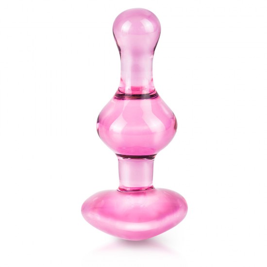 Icicles No.75 Pink Heart Glass Butt Plug Icicles No.75 Pink Heart Glass Butt Plug