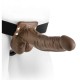 Fetish Fantasy Series 7 Inch Hollow Strap On Brown Fetish Fantasy Series 7 Inch Hollow Strap On Brown