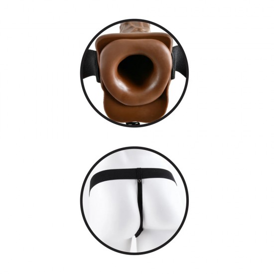 Fetish Fantasy Series 7 Inch Hollow Strap On Brown Fetish Fantasy Series 7 Inch Hollow Strap On Brown