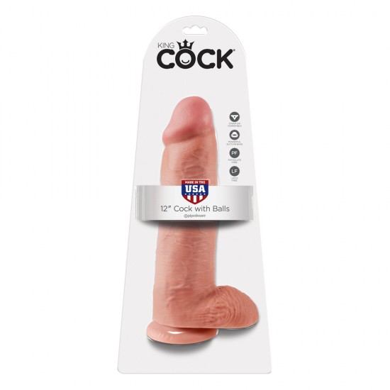 King Cock 12 Inch Cock Dildo With Balls King Cock 12 Inch Cock Dildo With Balls
