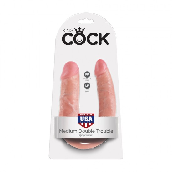 King Cock Medium Double Trouble Flesh Dildo King Cock Medium Double Trouble Flesh Dildo