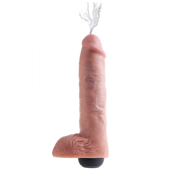 King Cock 11 Inch Squirting Cock With Balls Flesh King Cock 11 Inch Squirting Cock With Balls Flesh