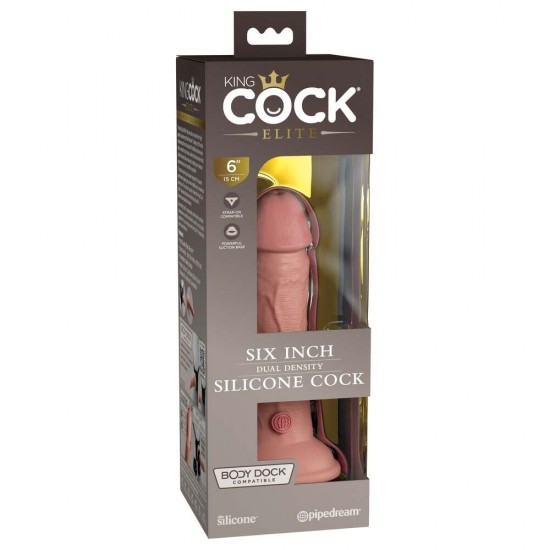 King Cock Elite 6 Inch Dual Density Dildo Caramel King Cock Elite 6 Inch Dual Density Dildo Caramel