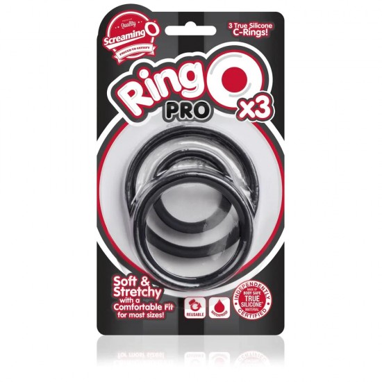 Screaming O RingO Pro X3 Cock Rings Black Screaming O RingO Pro X3 Cock Rings Black
