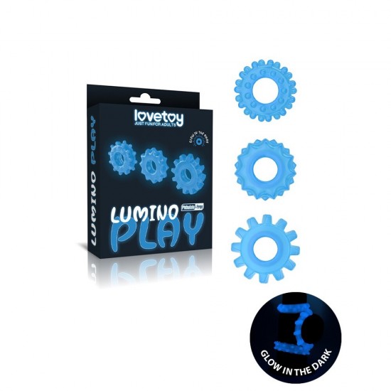 Lovetoy Glow In The Dark Lumino Play Cock Rings X3 Lovetoy Glow In The Dark Lumino Play Cock Rings X3