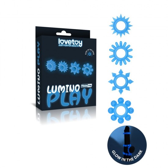 Lovetoy Glow In The Dark Lumino Play Cock Rings X4 Lovetoy Glow In The Dark Lumino Play Cock Rings X4