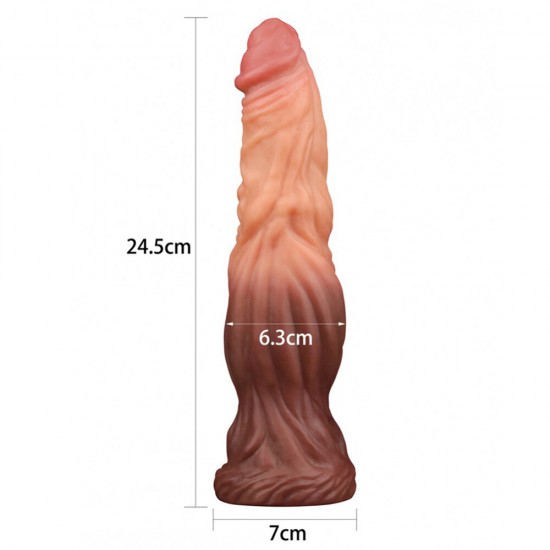 Lovetoy 9.5 Inch Dual Layered Silicone Cock Flesh Brown Lovetoy 9.5 Inch Dual Layered Silicone Cock Flesh Brown