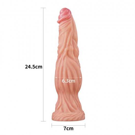 Lovetoy 9.5 Inch Dual Layered Silicone Cock Flesh Pink Lovetoy 9.5 Inch Dual Layered Silicone Cock Flesh Pink