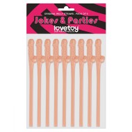 Lovetoy Pack Of 9 Willy Straws Flesh Pink Lovetoy Pack Of 9 Willy Straws Flesh Pink