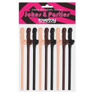 Lovetoy Pack Of 9 Willy Straws Black Brown And Pink Lovetoy Pack Of 9 Willy Straws Black Brown And Pink