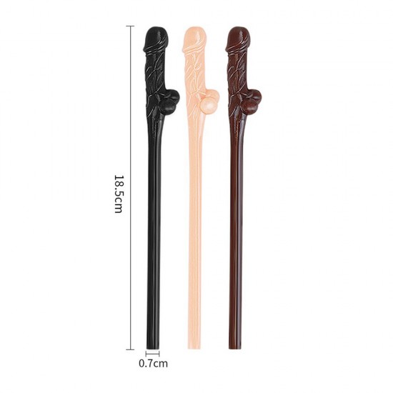 Lovetoy Pack Of 9 Willy Straws Black Brown And Pink Lovetoy Pack Of 9 Willy Straws Black Brown And Pink