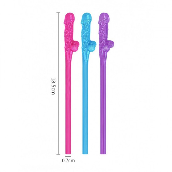 Lovetoy Pack Of 9 Willy Straws Blue Pink And Purple Lovetoy Pack Of 9 Willy Straws Blue Pink And Purple