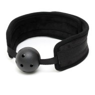 Black Padded Mouth Gag With Breathable Ball Black Padded Mouth Gag With Breathable Ball