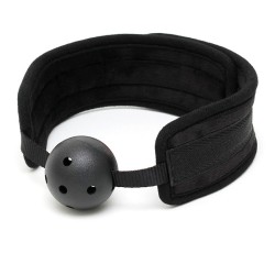 Black Padded Mouth Gag With Breathable Ball Black Padded Mouth Gag With Breathable Ball