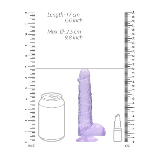 RealRock 6 Inch Purple Realistic Crystal Clear Dildo RealRock 6 Inch Purple Realistic Crystal Clear Dildo