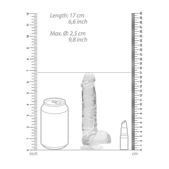 RealRock 6 Inch Transparent Realistic Crystal Clear Dildo RealRock 6 Inch Transparent Realistic Crystal Clear Dildo