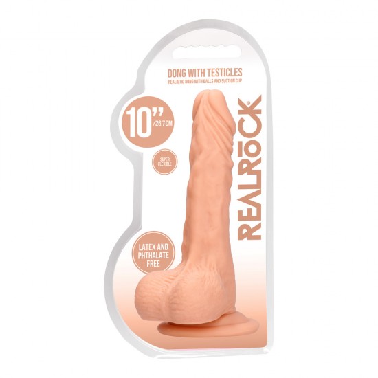 RealRock 10 Inch Dong With Testicles Flesh RealRock 10 Inch Dong With Testicles Flesh