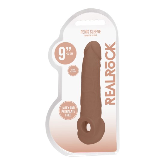 RealRock 9 Inch Penis Sleeve Flesh Tan RealRock 9 Inch Penis Sleeve Flesh Tan