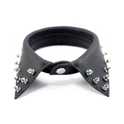 The Red Leather Shirt Collar With Pointed Studs The Red Leather Shirt Collar With Pointed Studs