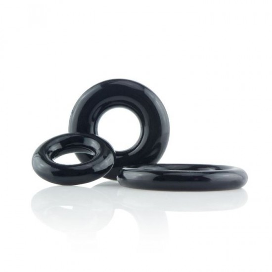 Screaming O RingO x3 Cock Rings Black Screaming O RingO x3 Cock Rings Black
