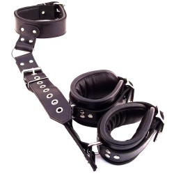 Rouge Garments Black Leather Neck to Wrist Restraints Rouge Garments Black Leather Neck to Wrist Restraints