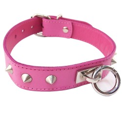 Rouge Garments Pink Studded ORing Studded Collar Rouge Garments Pink Studded ORing Studded Collar