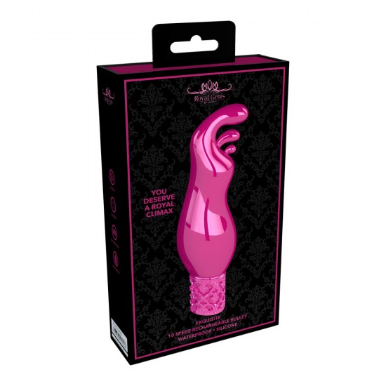 Royal Gems Exquisite Rechargeable Silicone Bullet Pink Royal Gems Exquisite Rechargeable Silicone Bullet Pink