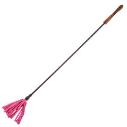 Rouge Garments Riding Crop With Wooden Handle Pink Rouge Garments Riding Crop With Wooden Handle Pink
