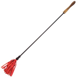 Rouge Garments Riding Crop With Wooden Handle Red Rouge Garments Riding Crop With Wooden Handle Red