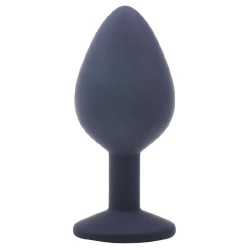 Medium Black Jewelled Silicone Butt Plug