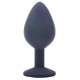 Medium Black Jewelled Silicone Butt Plug Medium Black Jewelled Silicone Butt Plug