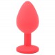 Medium Red Jewelled Silicone Butt Plug Medium Red Jewelled Silicone Butt Plug