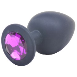 Large Black Jewelled Silicone Butt Plug Large Black Jewelled Silicone Butt Plug