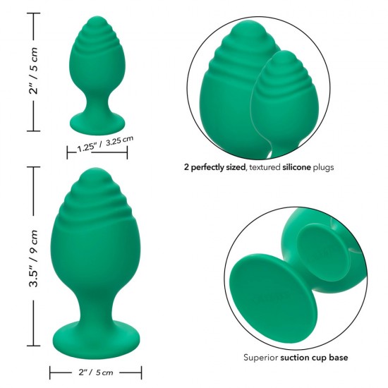 Cheeky Butt Plug Duo Green Cheeky Butt Plug Duo Green