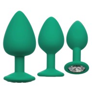 Cheeky Gems Butt Plugs 3 Piece Set Green Cheeky Gems Butt Plugs 3 Piece Set Green
