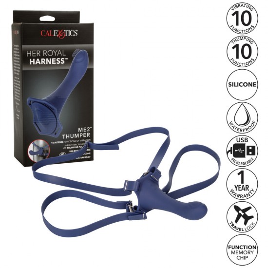 Her Royal Harness Me2 Thumper Strap On With Rechargeable Vibe Her Royal Harness Me2 Thumper Strap On With Rechargeable Vibe