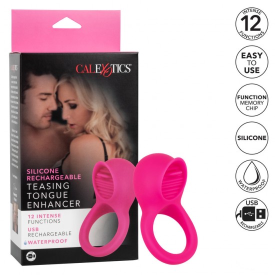 Rechargeable Teasing Tongue Enhancer Cock Ring Rechargeable Teasing Tongue Enhancer Cock Ring