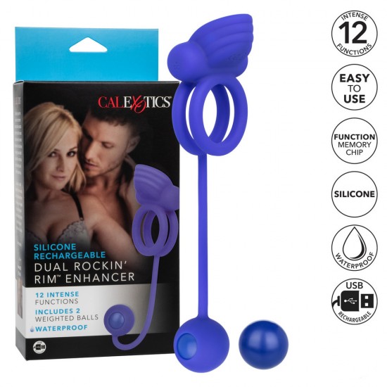 Rechargeable Dual Rockin Rim Enhancer Cock Ring Rechargeable Dual Rockin Rim Enhancer Cock Ring